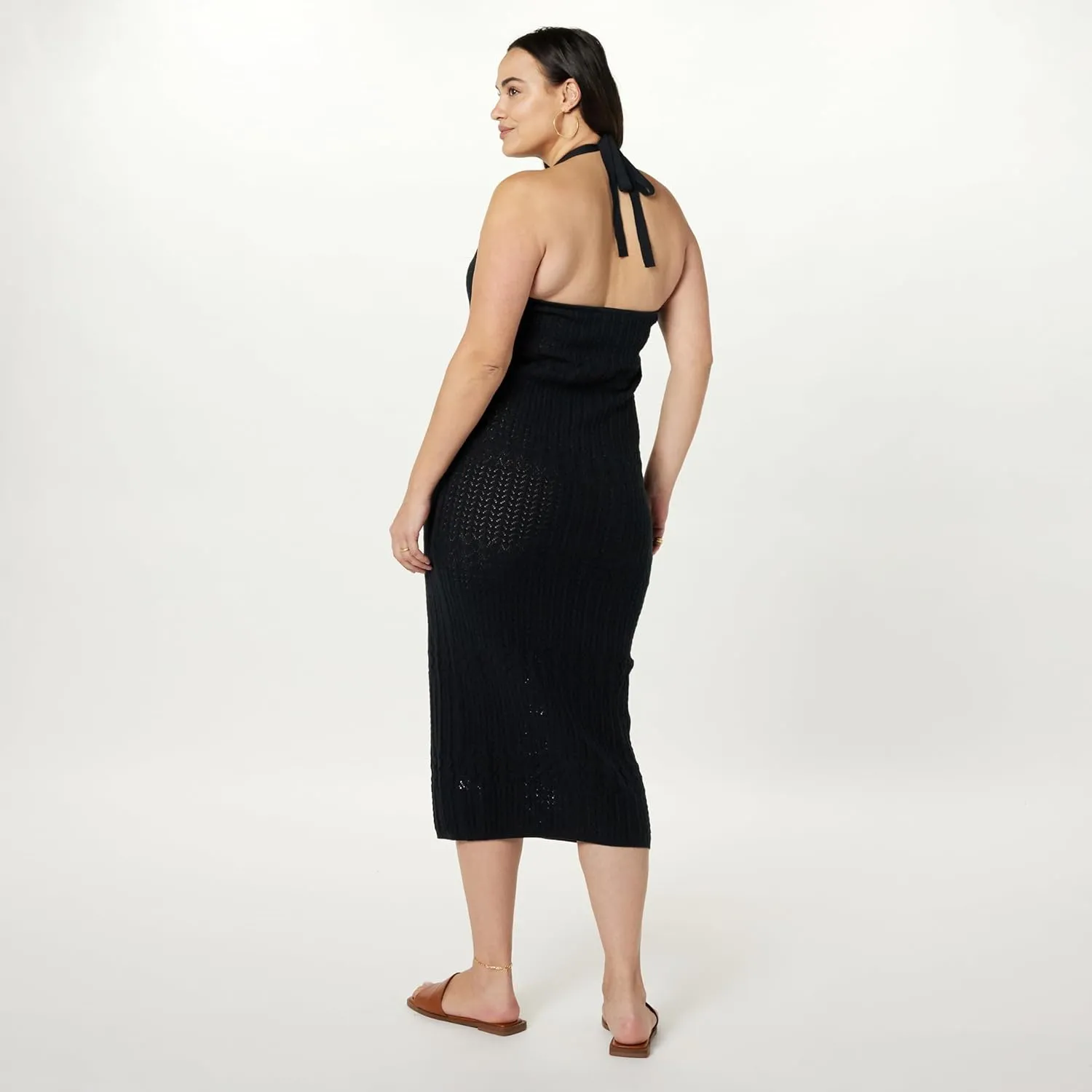 The Drop Women's Jayla Sleeveless Crochet Midi Dress