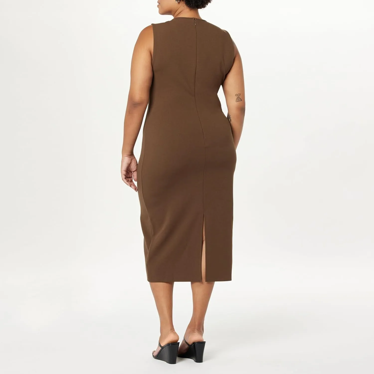 The Drop Women's Joce Mesh V-Neck Midi Dress
