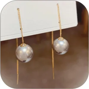 Threader Earrings Gold Chain Earrings for Women Long Tassel Earrings Pearl Threader Earrings Silver Dangle Earrings Jewelry Gifts