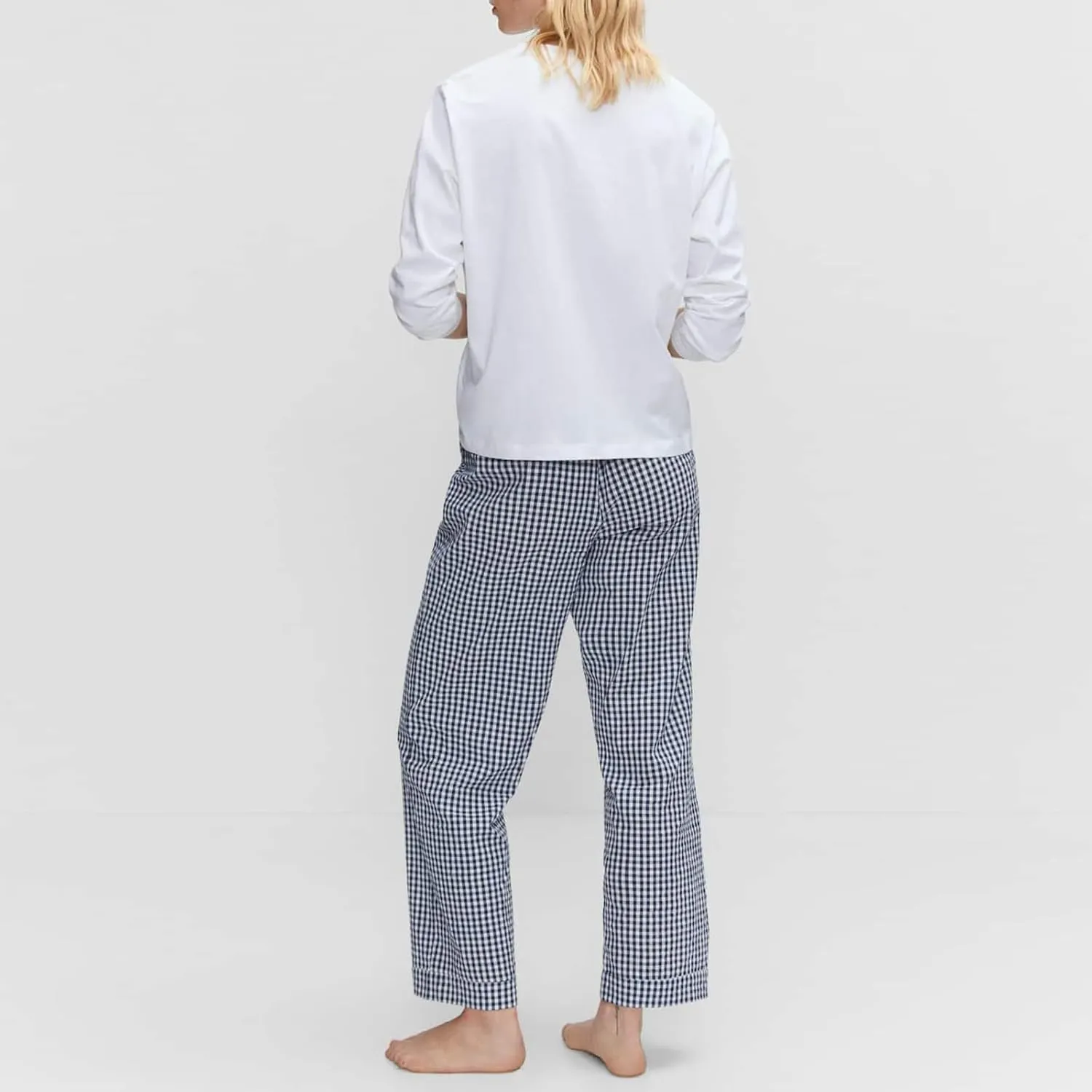 Tkuycn Women Y2K Plaid Pants High Waist Straight Leg Trousers Gingham Lounge Pants Streetwear Summer Drawstring