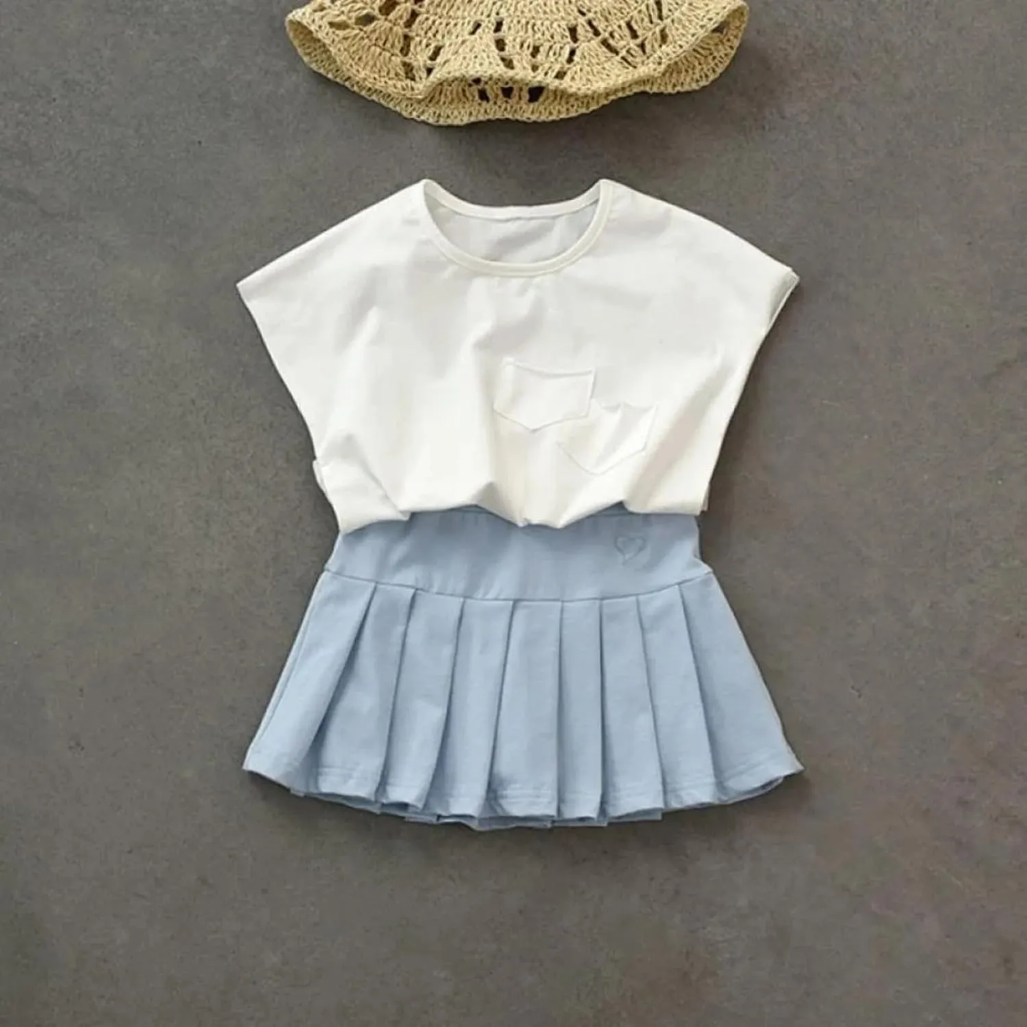 Toddler Baby Girl Pleated Tennis Skirt Stretch Waist Skater Skort Kids Sport Skirts Flared Pleated Solid Girl Baby Dress