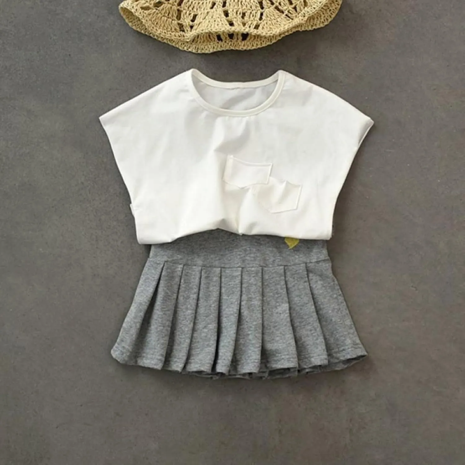 Toddler Baby Girl Pleated Tennis Skirt Stretch Waist Skater Skort Kids Sport Skirts Flared Pleated Solid Girl Baby Dress