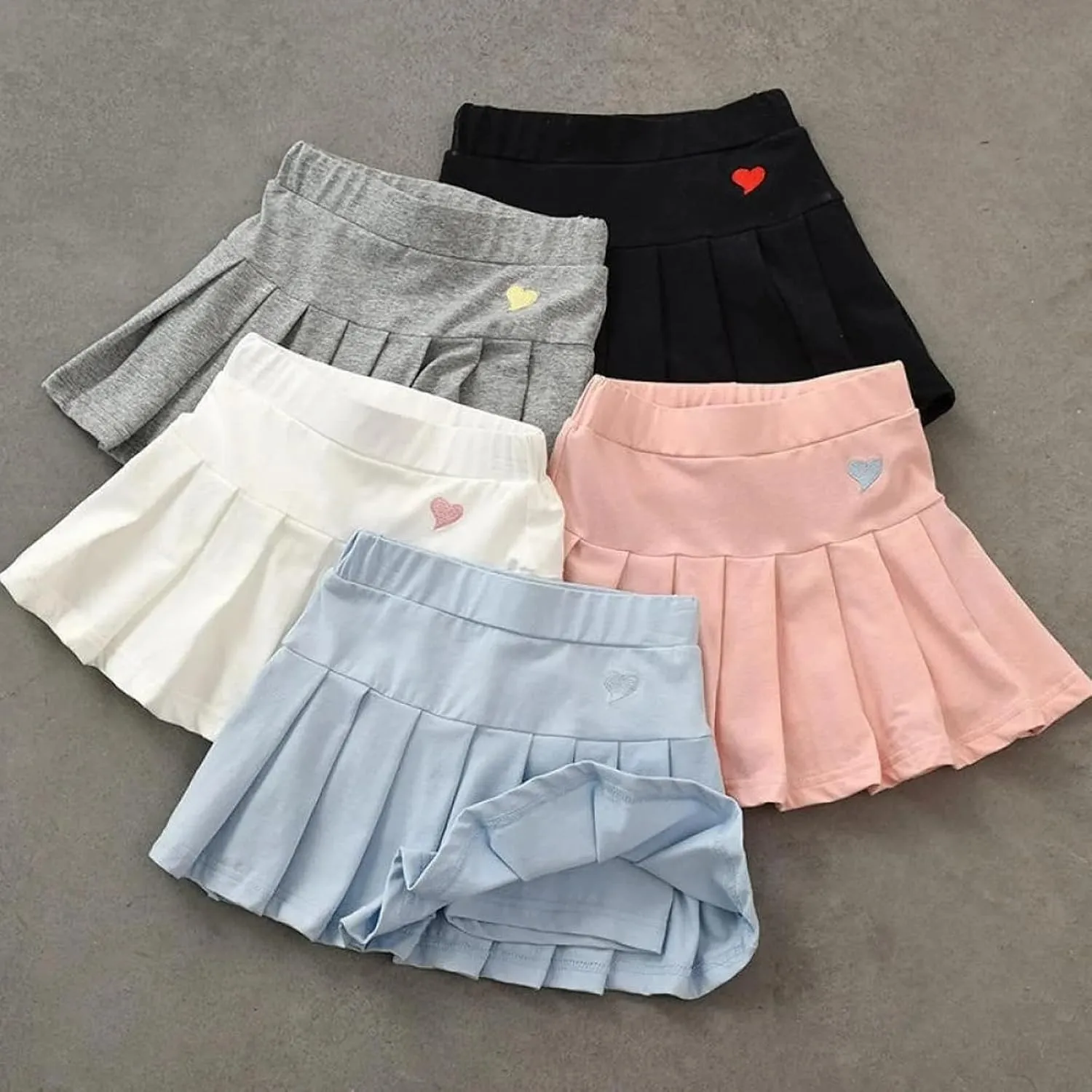 Toddler Baby Girl Pleated Tennis Skirt Stretch Waist Skater Skort Kids Sport Skirts Flared Pleated Solid Girl Baby Dress