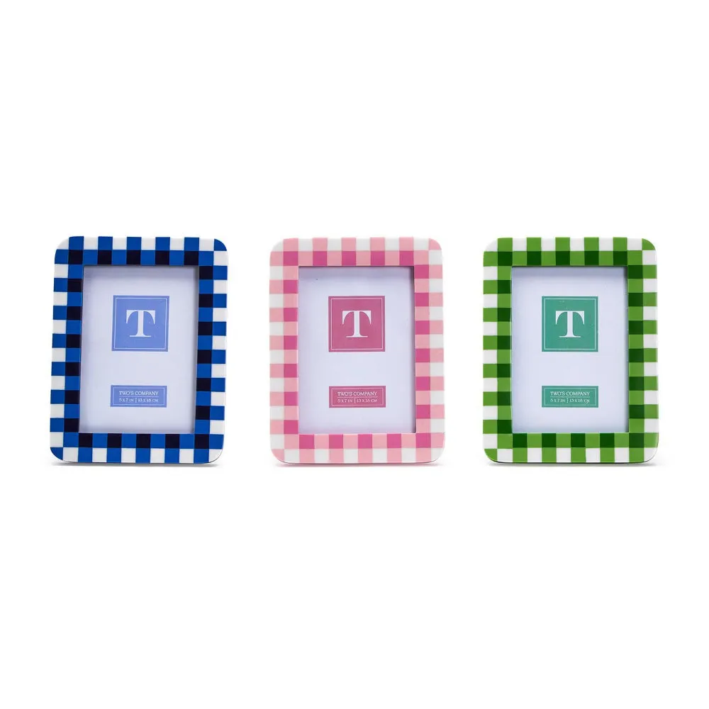 Two's Company Gingham 5x7 Photo Frame