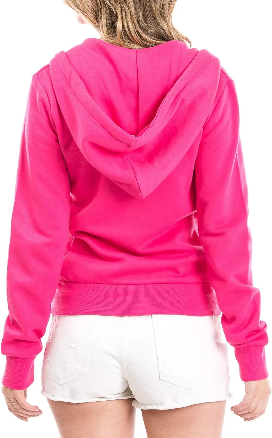 Urban Look Womens Active Long Sleeve Fleece Zip Up Hoodie with Plus Size