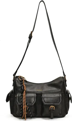 Vintage Vegan Leather Crossbody Bag Designer Handbags Women Tote Bag Cute Shoulder Purse Y2k Punk Streetwear