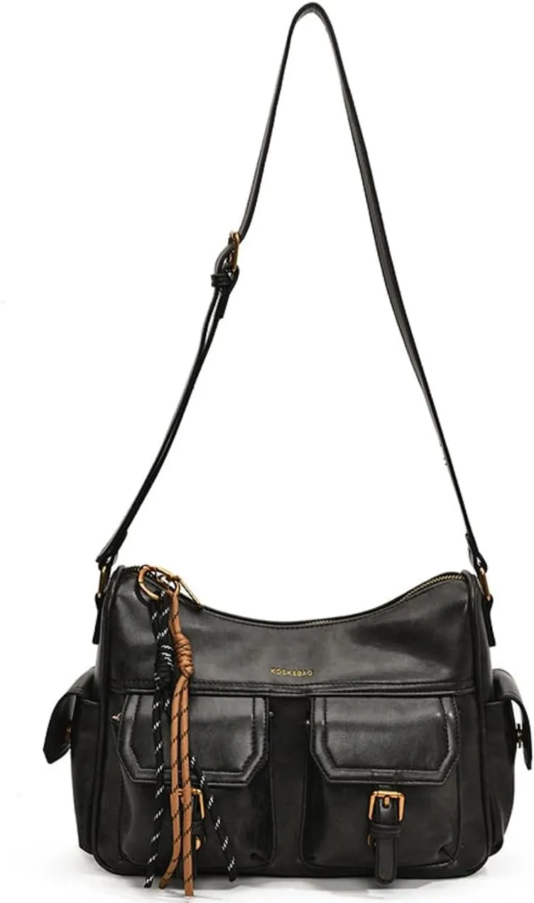 Vintage Vegan Leather Crossbody Bag Designer Handbags Women Tote Bag Cute Shoulder Purse Y2k Punk Streetwear