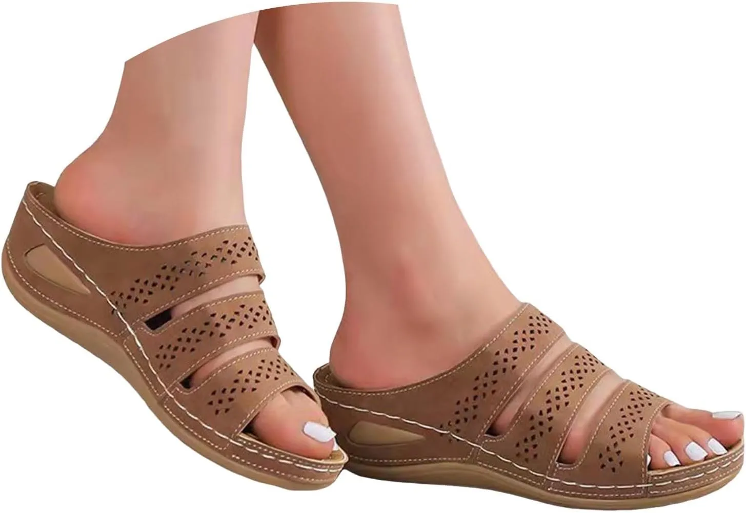 Wedge Sandals for Women Hollow Wedge Wide Sandal Womens Breathable Slippers Arch Support Orthopedic Shoes
