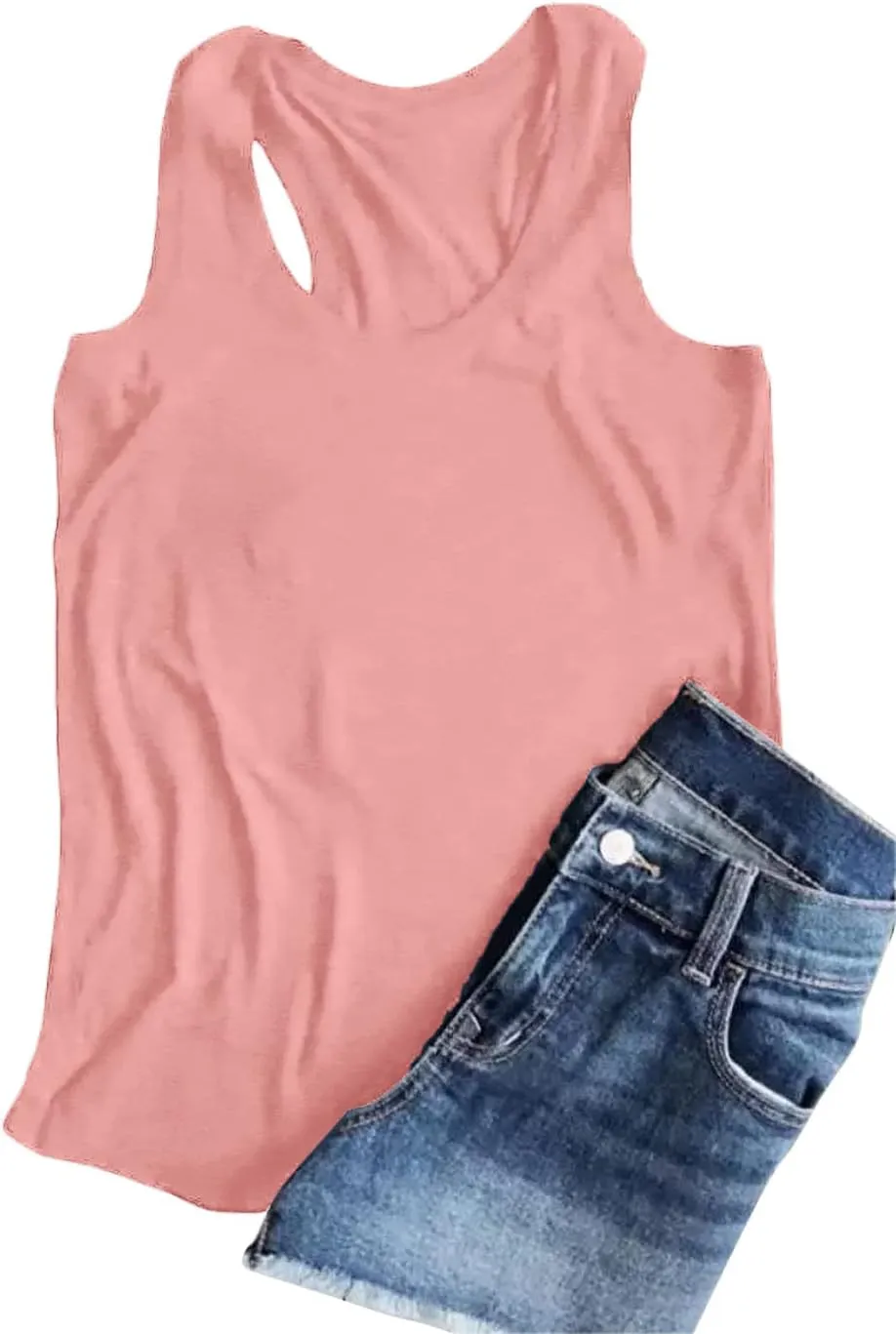 Woffccrd Womens Tank Tops Summer Sleeveless Shirts Casual O-Neck Cami Shirts Summer T Shirts Basic Tops