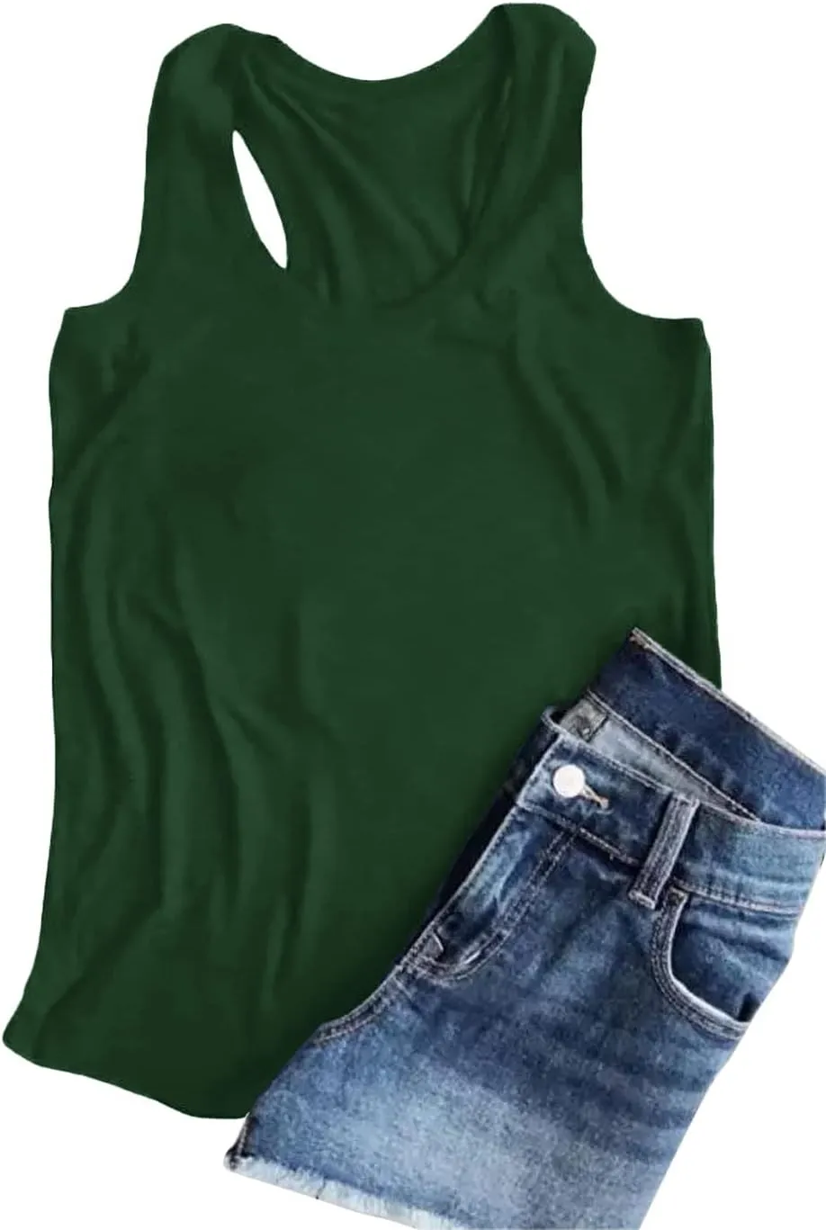 Woffccrd Womens Tank Tops Summer Sleeveless Shirts Casual O-Neck Cami Shirts Summer T Shirts Basic Tops