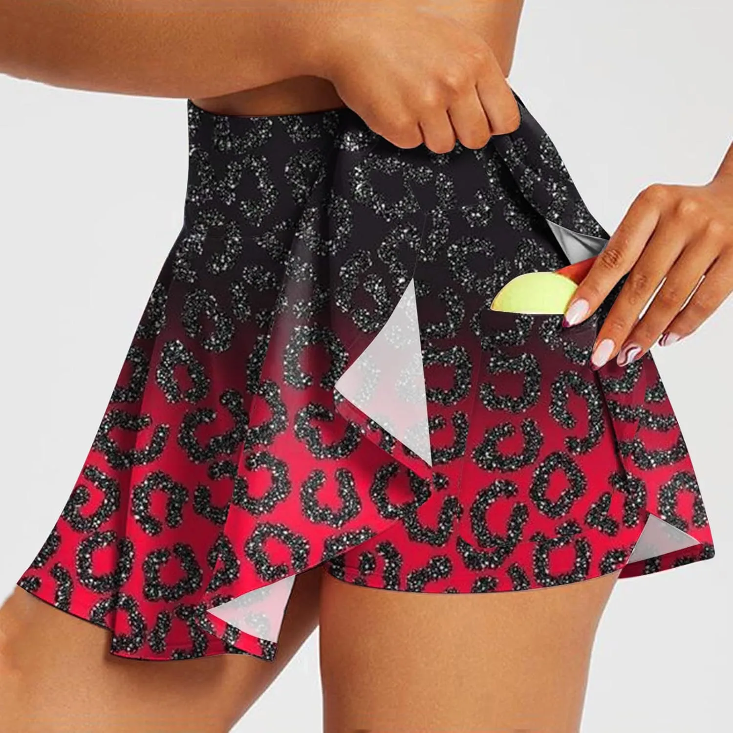Women Fashion High Waist Tennis Skirt Pleated Skirt Womens Shorts Pants with Pockets Womens Midi Skirts