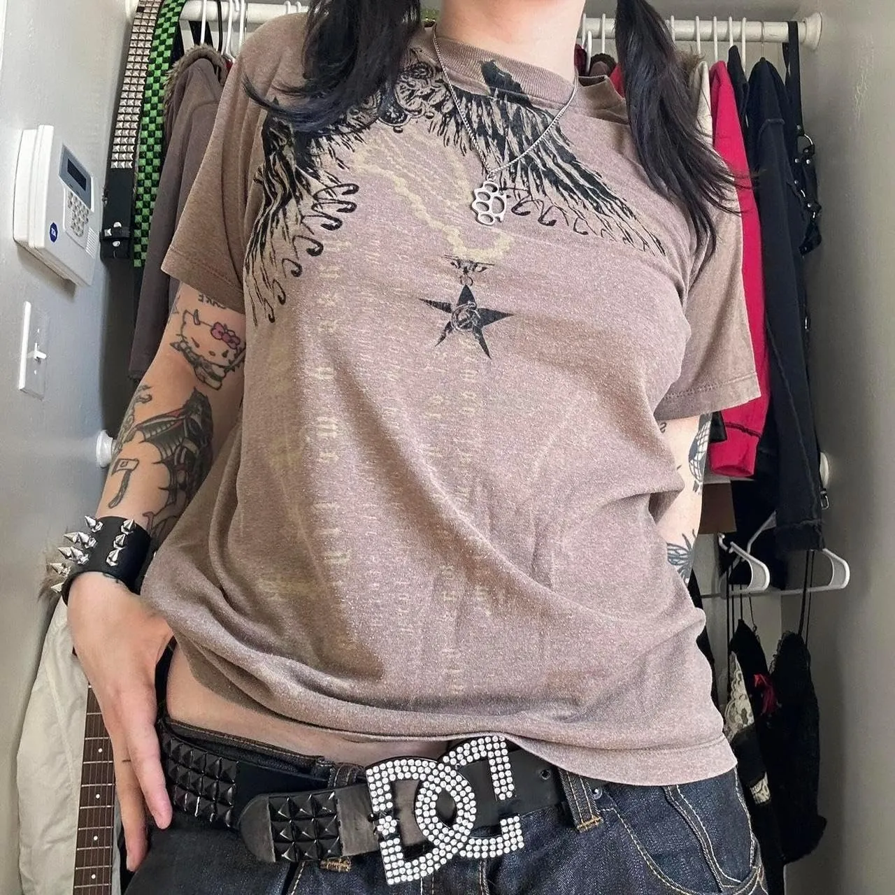 Women Teen Girls Y2k Fairy Grunge T-Shirt Star Graphic Print Crop Tops Vintage Aesthetic Baby Tee Shirt Goth Clothes