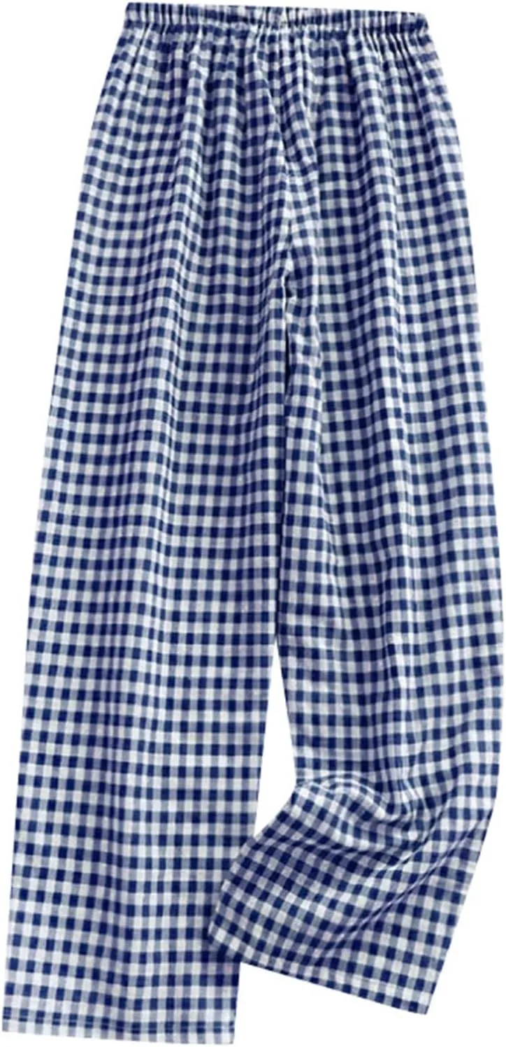 Women Y2K Plaid Pants Summer Casual Drawstring High Waist Straight Leg Trousers Gingham Lounge Pants Streetwear with Pockets