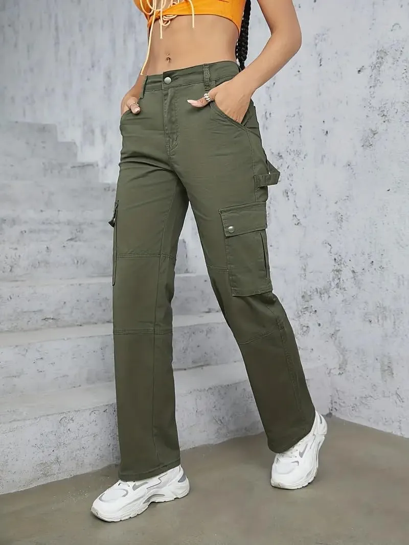 Women's Cargo Jeans Pants