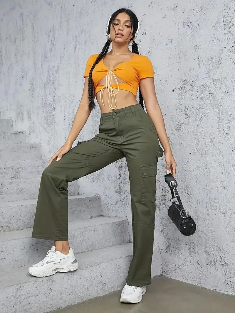 Women's Cargo Jeans Pants