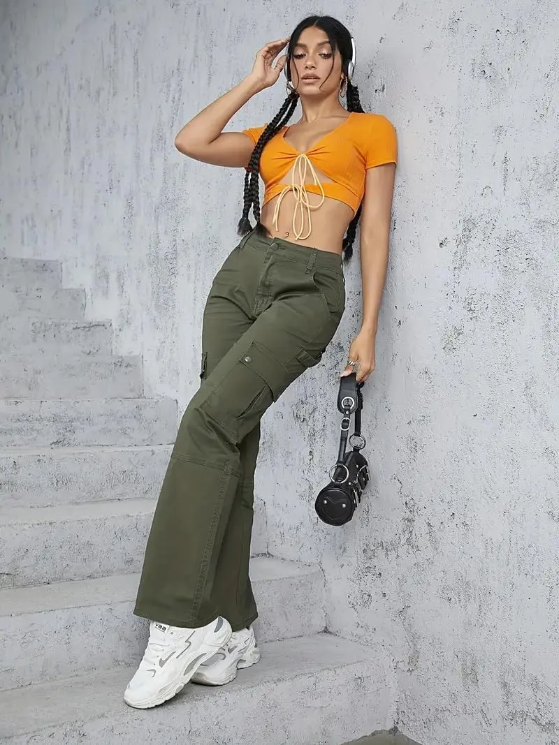 Women's Cargo Jeans Pants