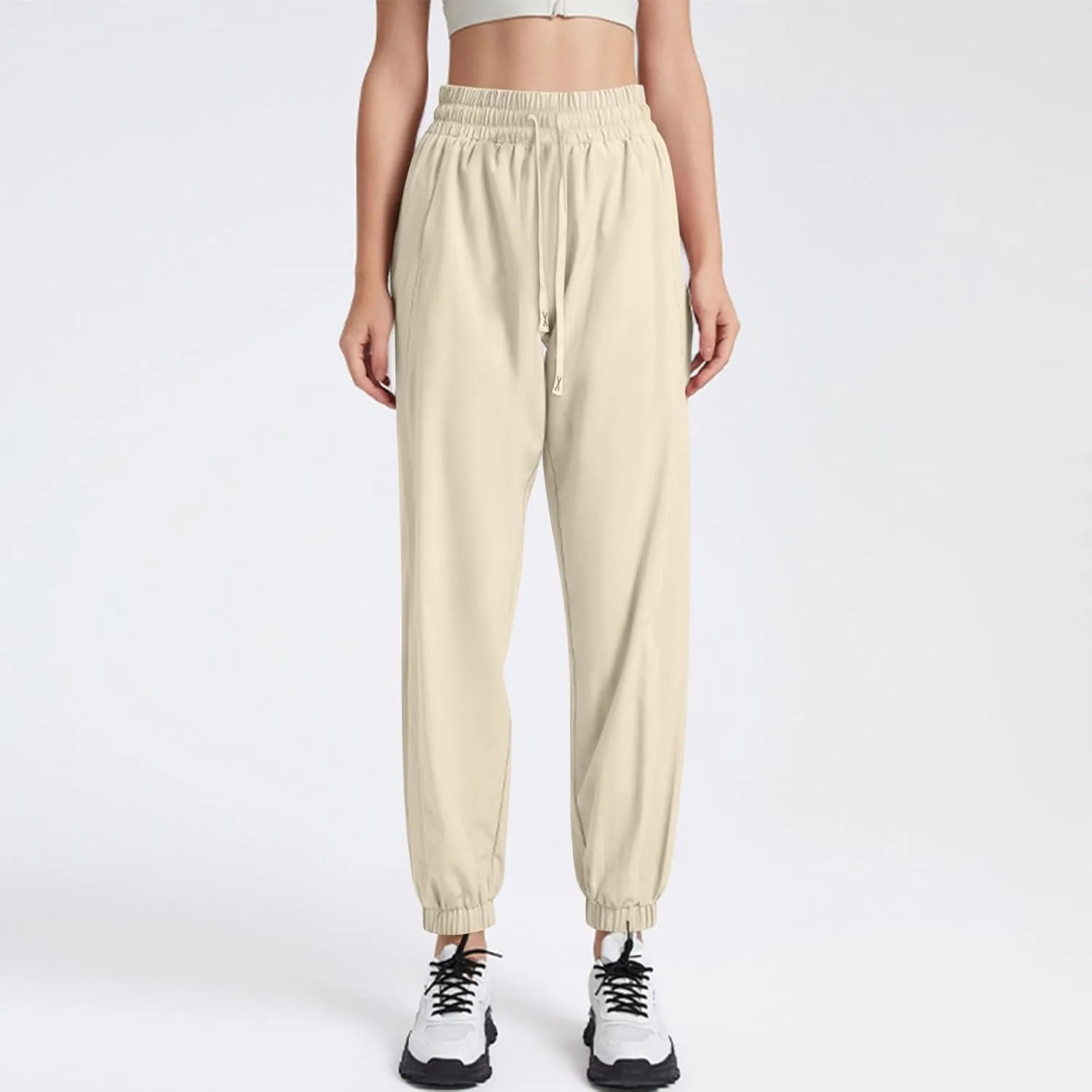 Women's Fashion Athletic Exercise Pants Active Breathable Trousers Cute Elastic Solid Color Outfits