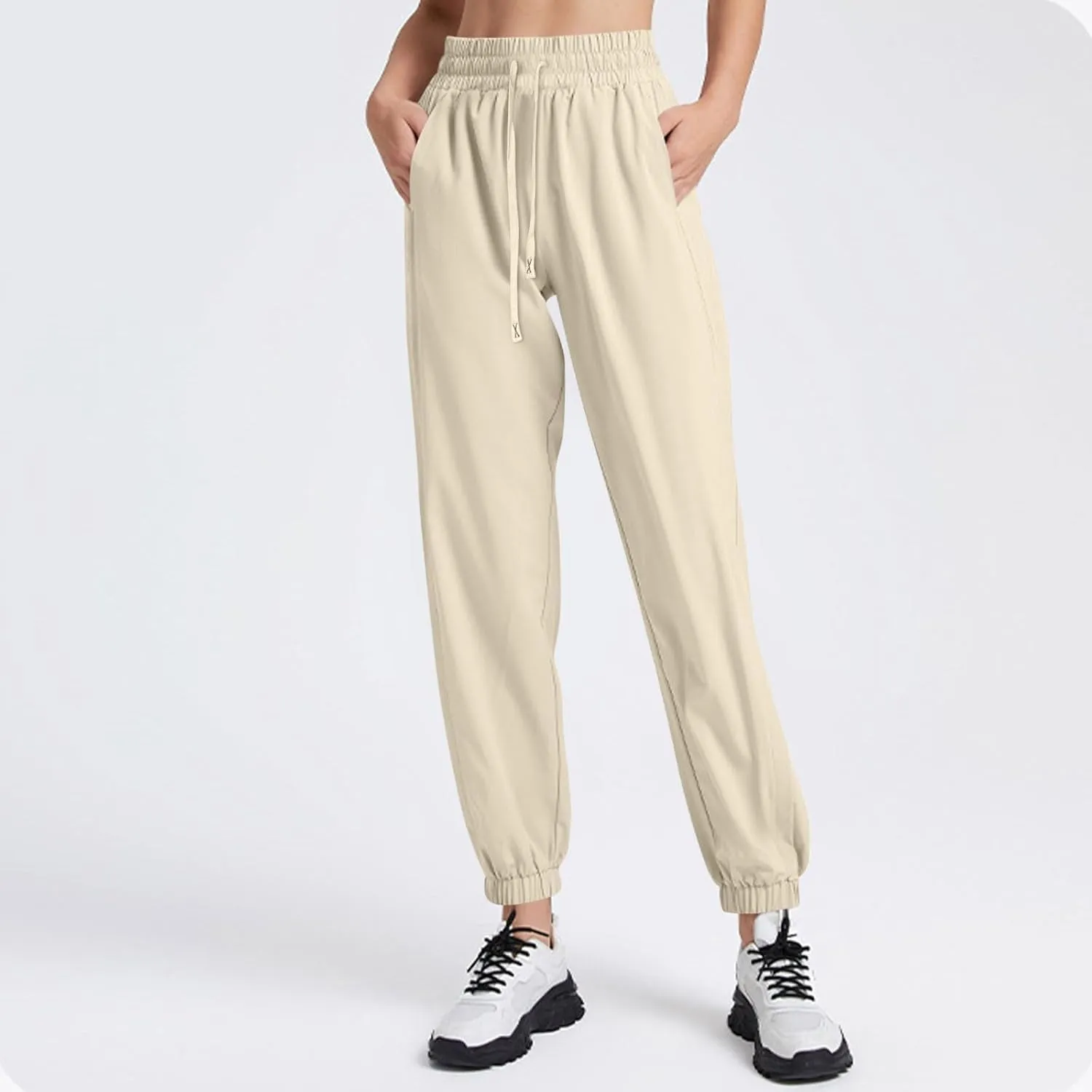 Women's Fashion Athletic Exercise Pants Active Breathable Trousers Cute Elastic Solid Color Outfits