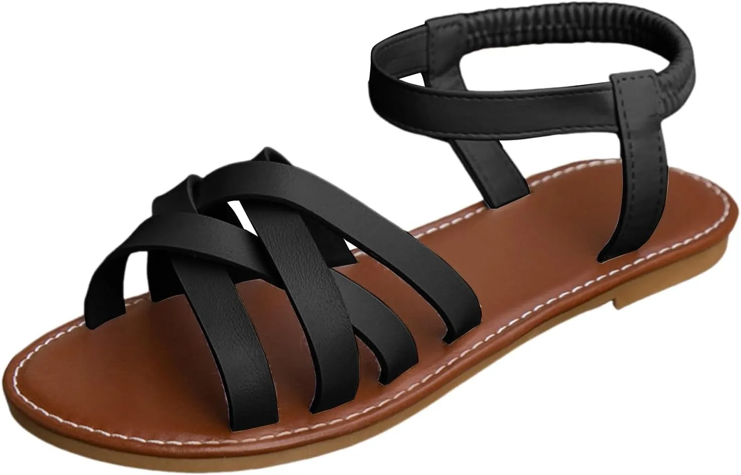 Womens Flat Sandals Comfortable Soft Sandals Shoes for Women Dressy 2025 Summer Casual Open Toe Solid Color Non Slip Cushioned Shoes Beach Vacation Travel Walking Party Dress Sandal