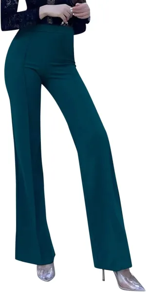 Women's High Waist Wide Leg Pants Yoga Trousers with Pockets Stretch Loose Casual Lounge Sweatpants Joggers
