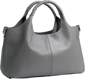 Women's Leather Handbag Solid Color Shoulder Bag PU Leather Top Handle Bags Crossbody Satchel Bag for Women