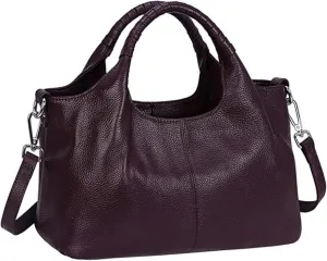 Women's Leather Handbag Solid Color Shoulder Bag PU Leather Top Handle Bags Crossbody Satchel Bag for Women