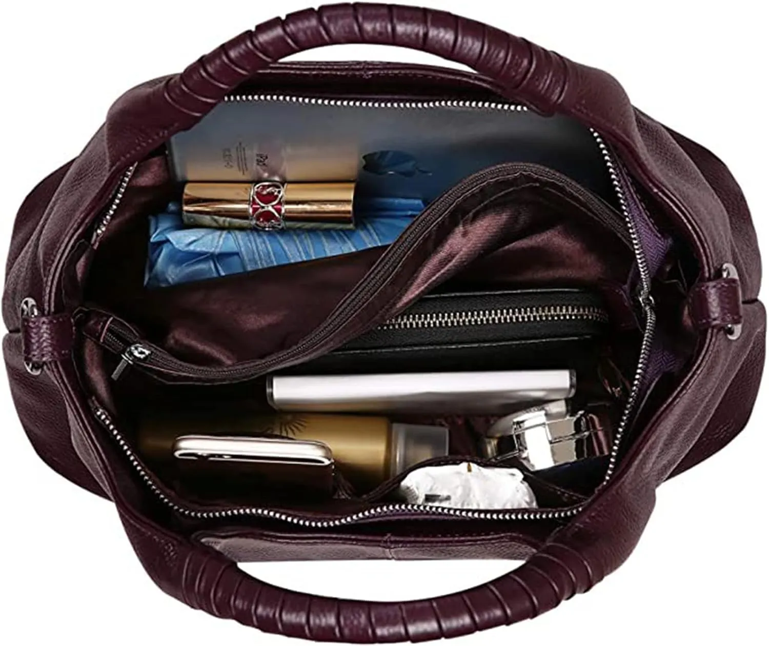 Women's Leather Handbag Solid Color Shoulder Bag PU Leather Top Handle Bags Crossbody Satchel Bag for Women