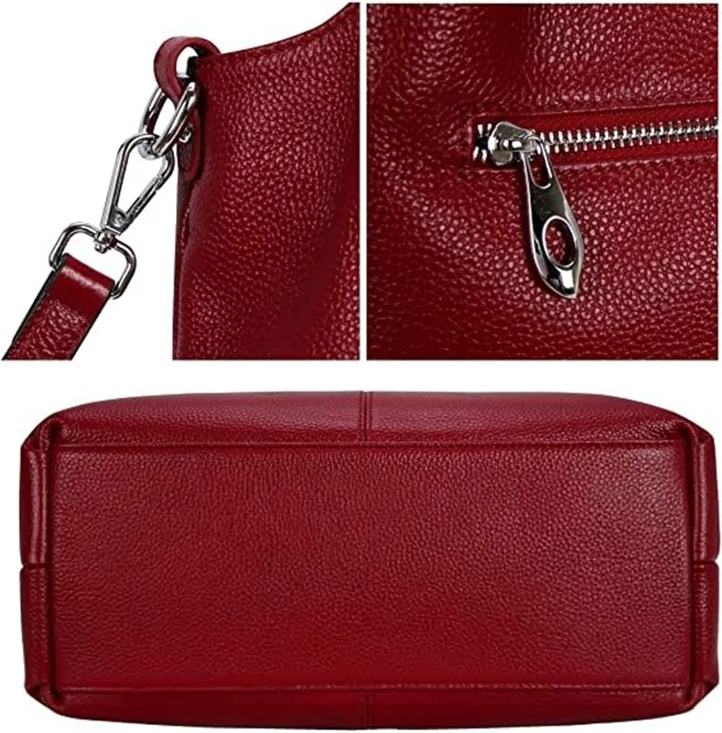 Women's Leather Handbag Solid Color Shoulder Bag PU Leather Top Handle Bags Crossbody Satchel Bag for Women