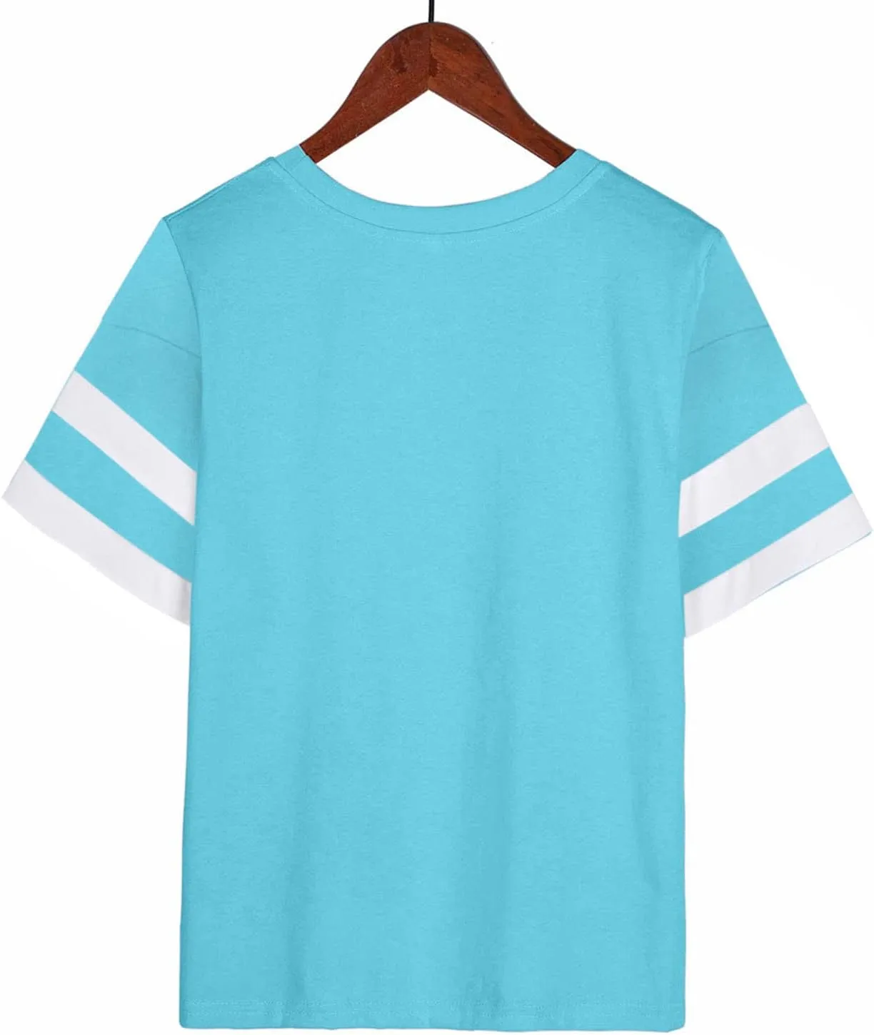 Women's Oversized T Shirts Short Sleeve Crewneck Summer Tops Casual Loose Tee Shirts with Stripe is on The Arms