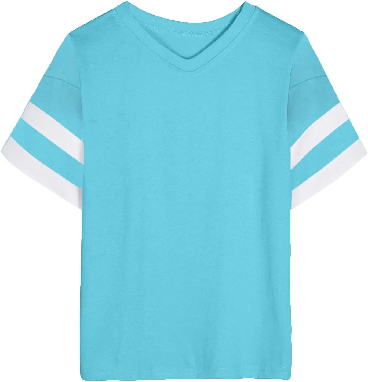Women's Oversized T Shirts Short Sleeve Crewneck Summer Tops Casual Loose Tee Shirts with Stripe is on The Arms