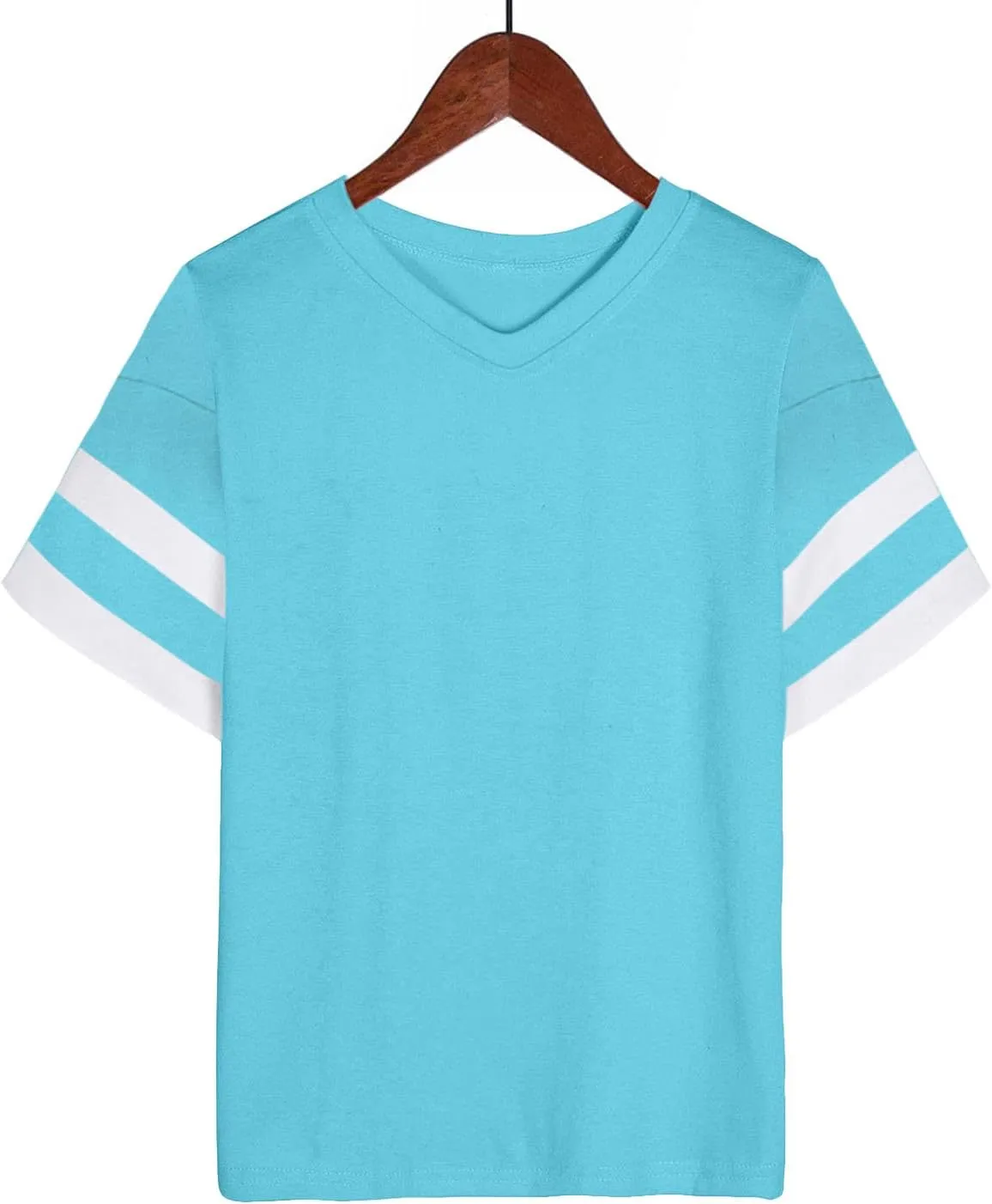 Women's Oversized T Shirts Short Sleeve Crewneck Summer Tops Casual Loose Tee Shirts with Stripe is on The Arms