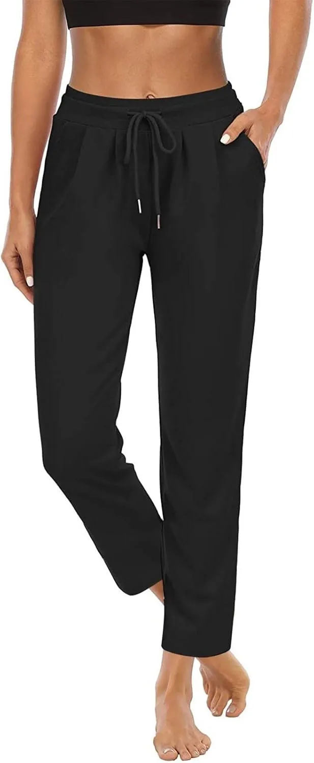 Womens Pants Pants for Women Work Out Gym Yoga High Cut Straight Leg Plain Long Leg Fall Winter Pants 2024