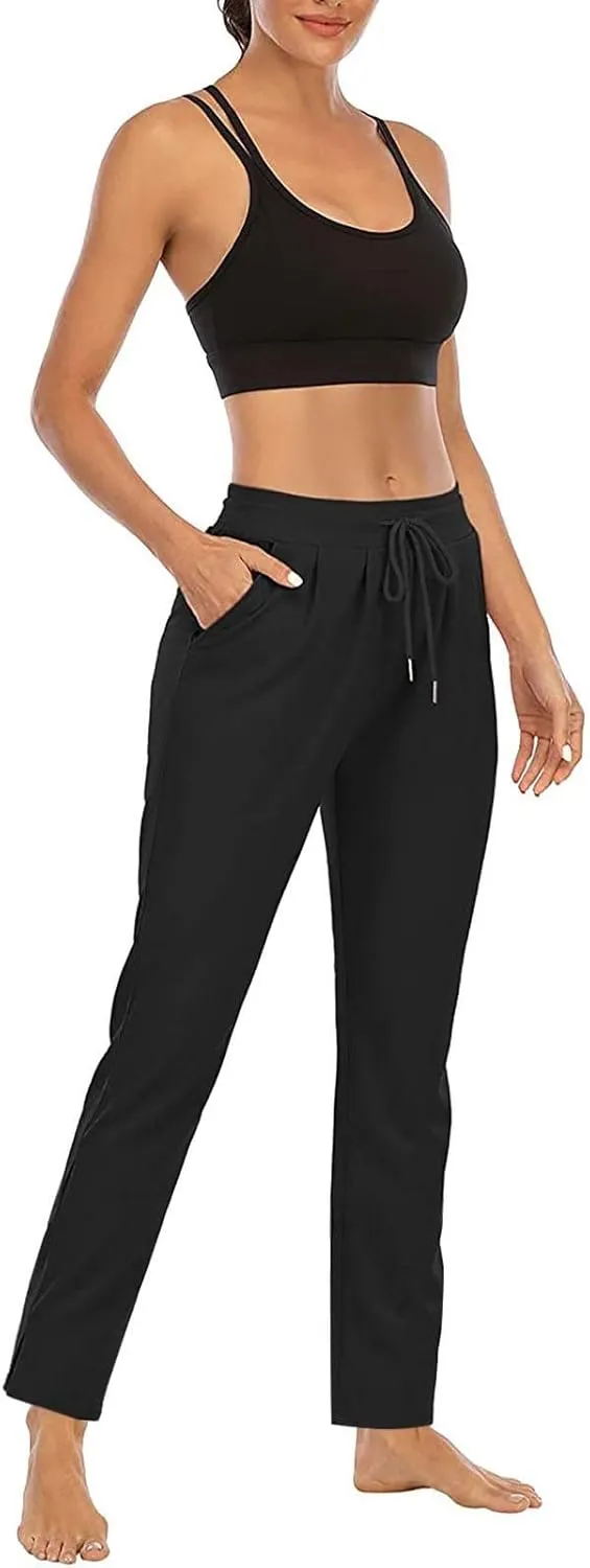 Womens Pants Pants for Women Work Out Gym Yoga High Cut Straight Leg Plain Long Leg Fall Winter Pants 2024