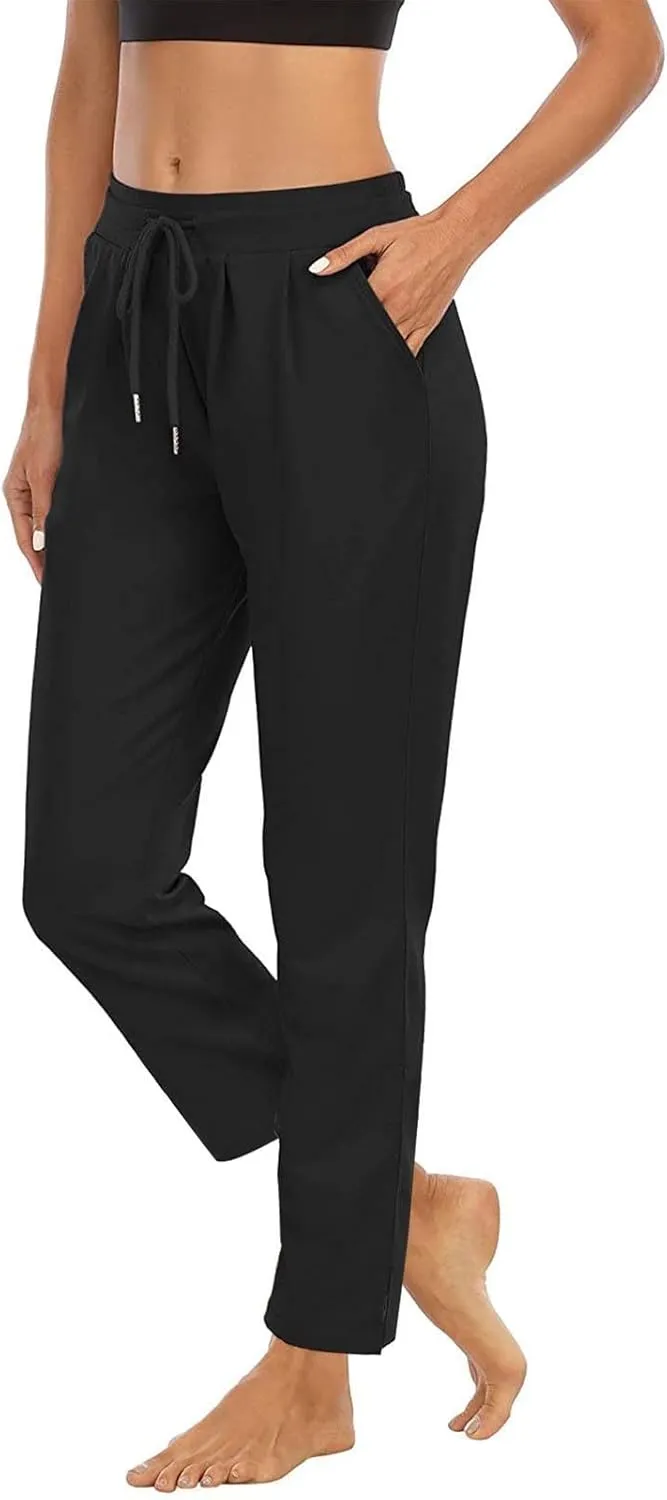 Womens Pants Pants for Women Work Out Gym Yoga High Cut Straight Leg Plain Long Leg Fall Winter Pants 2024