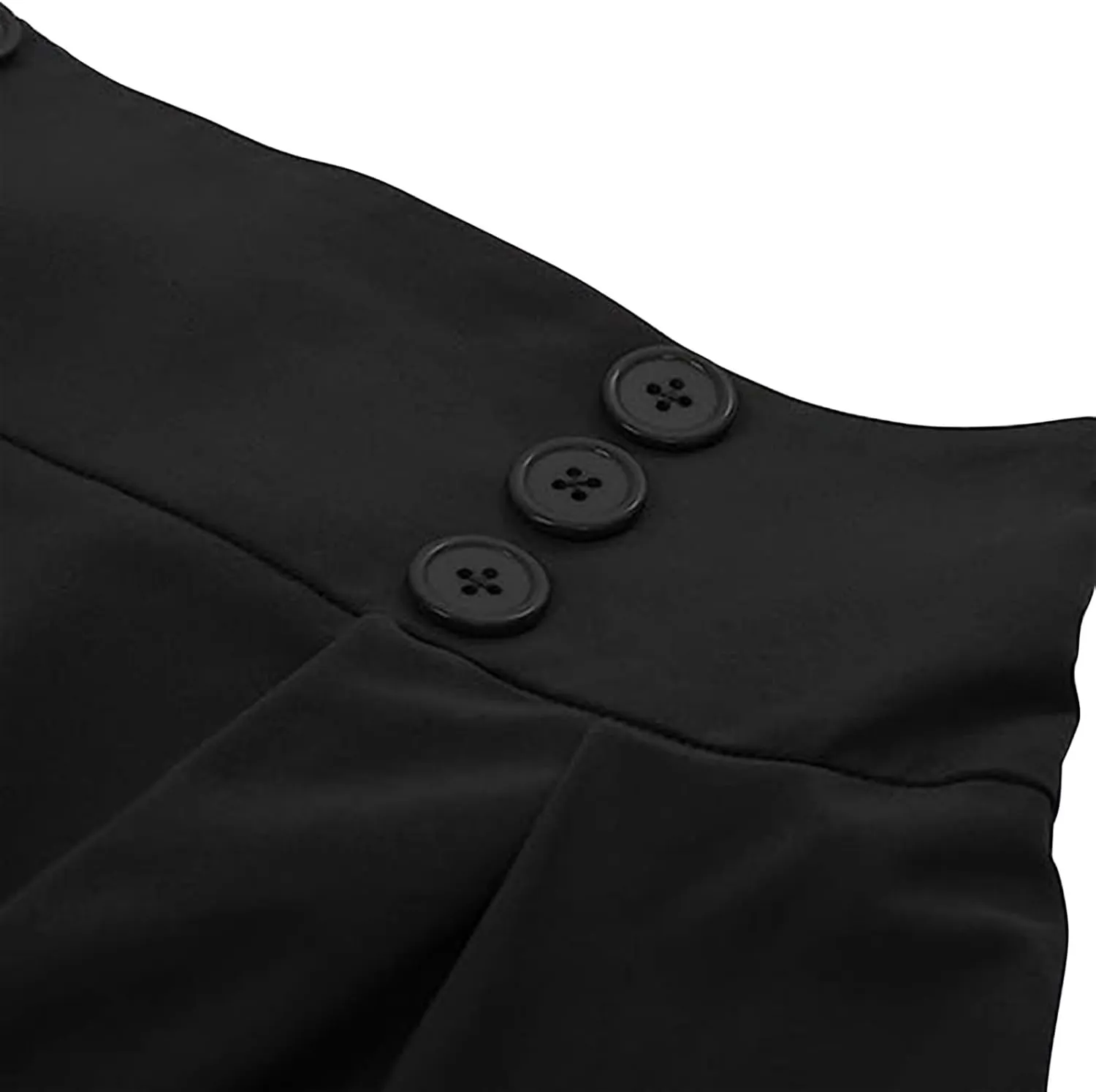 Womens Pleated Skirt High Waist Midi Skirts A Line Vintage Skirts Dressy Casual Button Skirt Elegant Cocktail Skirts