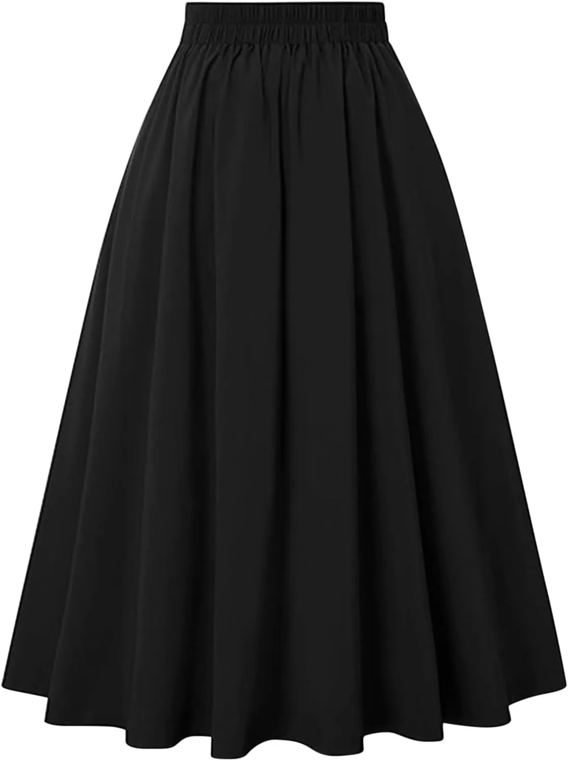 Womens Pleated Skirt High Waist Midi Skirts A Line Vintage Skirts Dressy Casual Button Skirt Elegant Cocktail Skirts