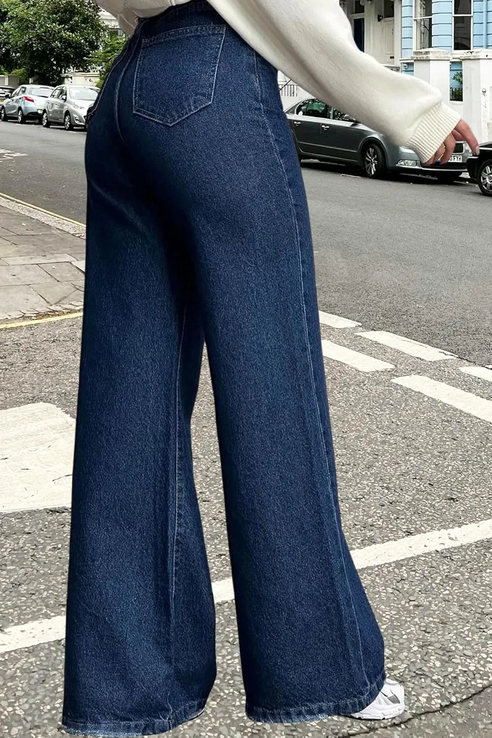 Women's Straight Leg High Waist Baggy Denim Jeans Loose Boyfriend Casual Stretchy Jeans