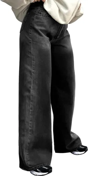 Women's Straight Leg High Waist Baggy Denim Jeans Loose Boyfriend Casual Stretchy Jeans