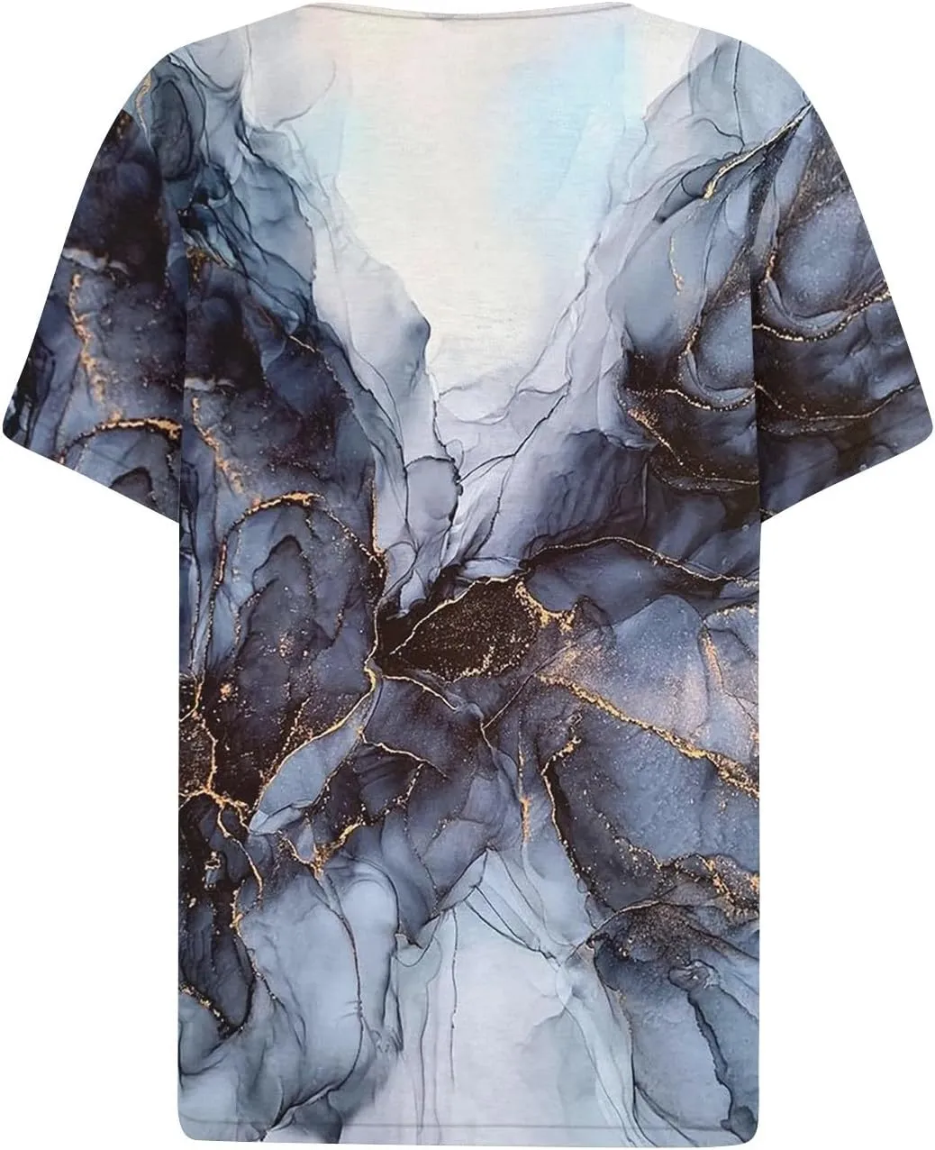 Women's T-Shirts Summer Tops 2025 Vacation Trendy V Neck Boho Short Sleeve Shirts Casual Loose Comfy Tunics
