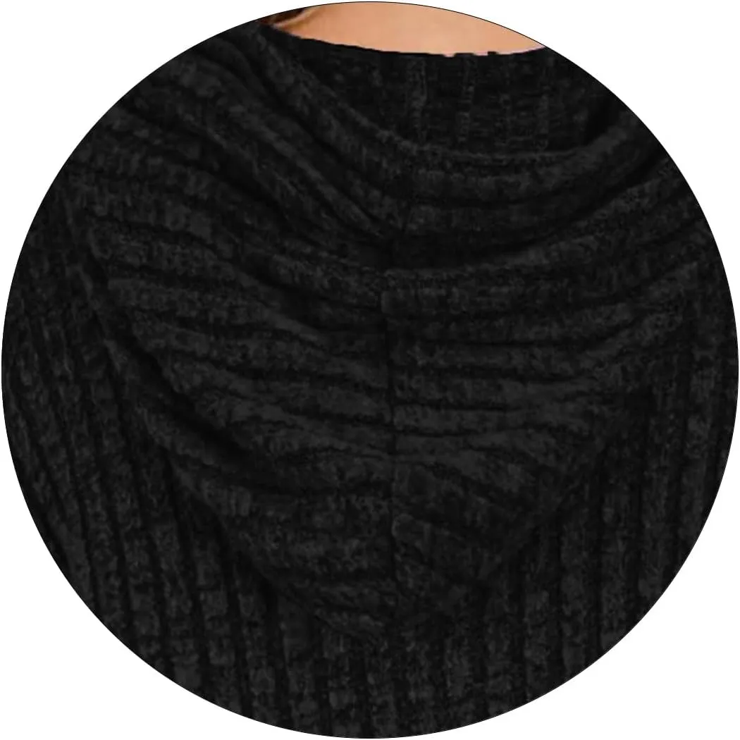 Womens Tops Short Sleeve Hoodies Waffle Knit Pullover Sweatshirts Casual Oversized Shirt with Kangaroo Pockets