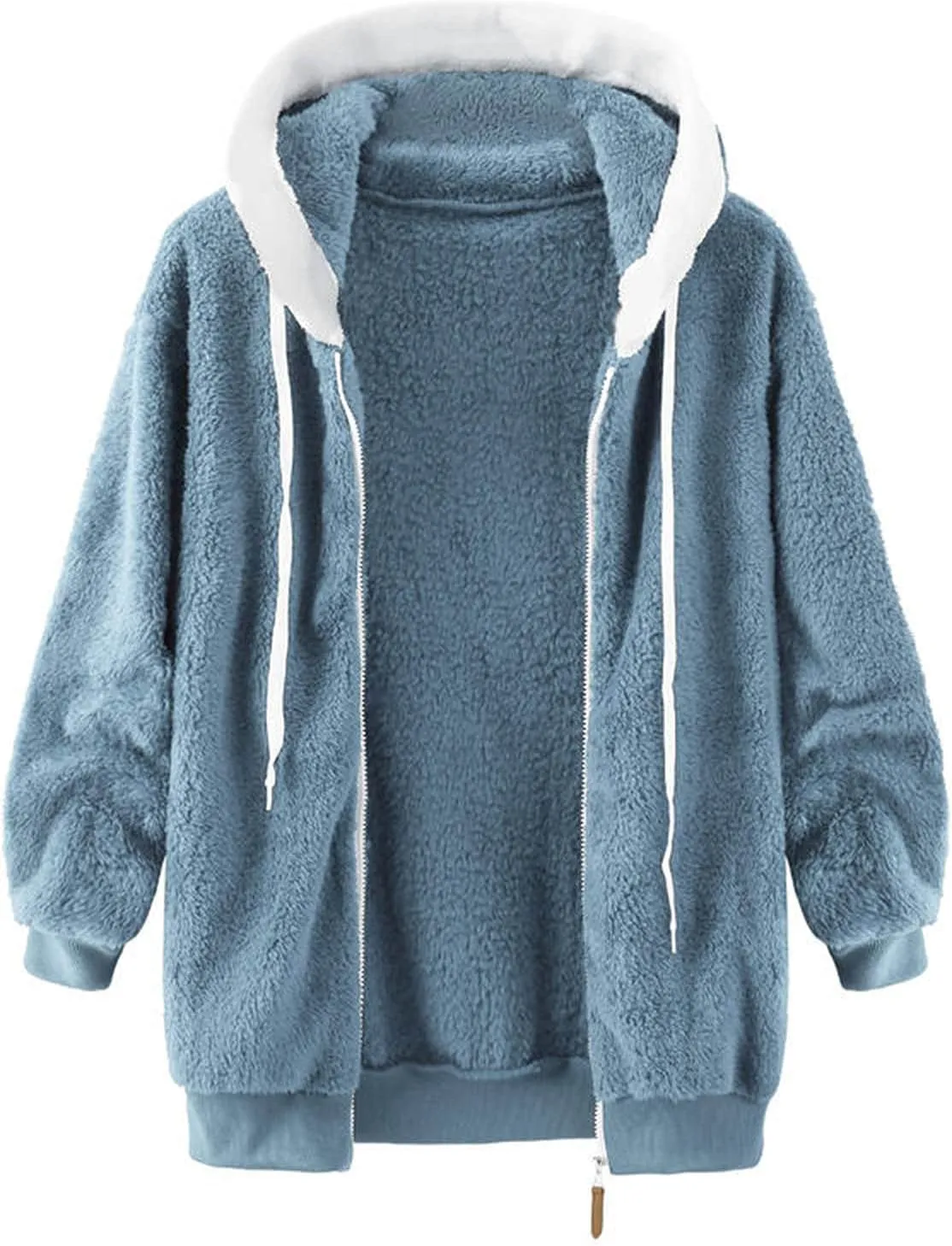 Womens Winter Fleece Jackets Plus Size Coats Oversized Zip Up Hoodies Lightweight Sherpa Jacket Warm Overcoats
