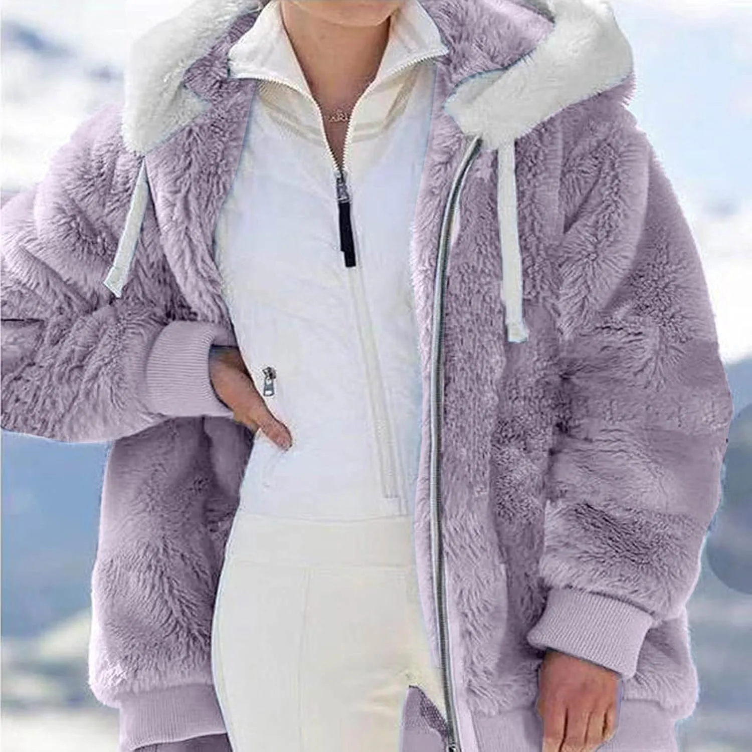 Womens Winter Fleece Jackets Plus Size Coats Oversized Zip Up Hoodies Lightweight Sherpa Jacket Warm Overcoats