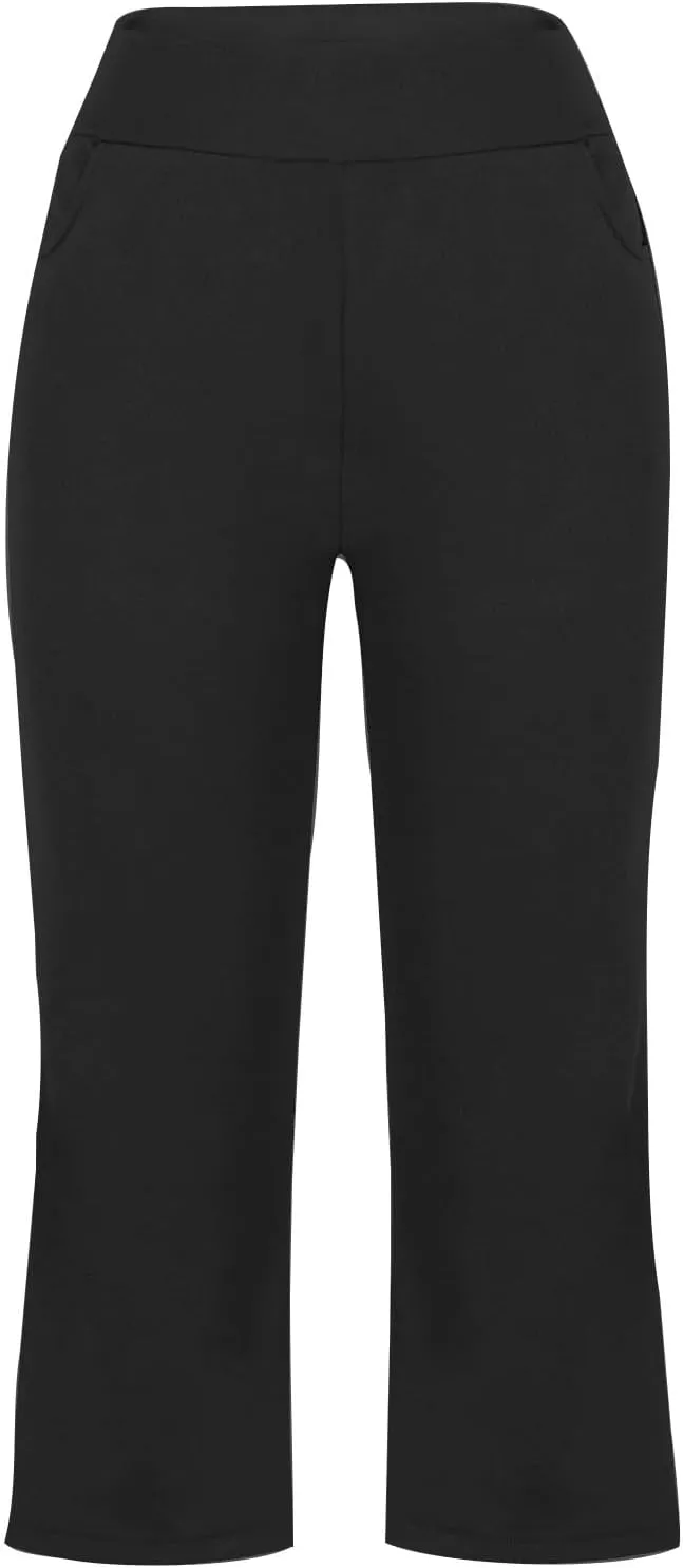 Womens Work Out Gym Yoga Stretch Jogger Pants for Women High Cut Flare Wide Leg Plain Boot Cut Leg Summer Fall 2025