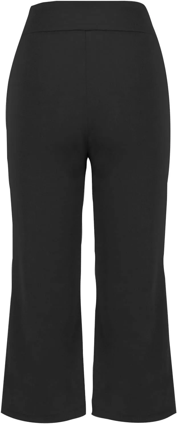 Womens Work Out Gym Yoga Stretch Jogger Pants for Women High Cut Flare Wide Leg Plain Boot Cut Leg Summer Fall 2025