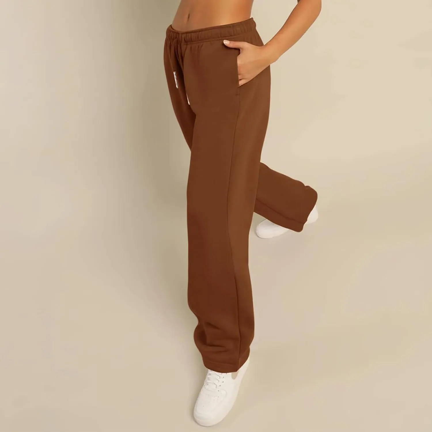 XBTCLXEBCO Womens Wide Leg Sweatpants Elastic High Waist Straight Leg Jogger Pants Teen Girls Baggy Workout Lounge Trousers