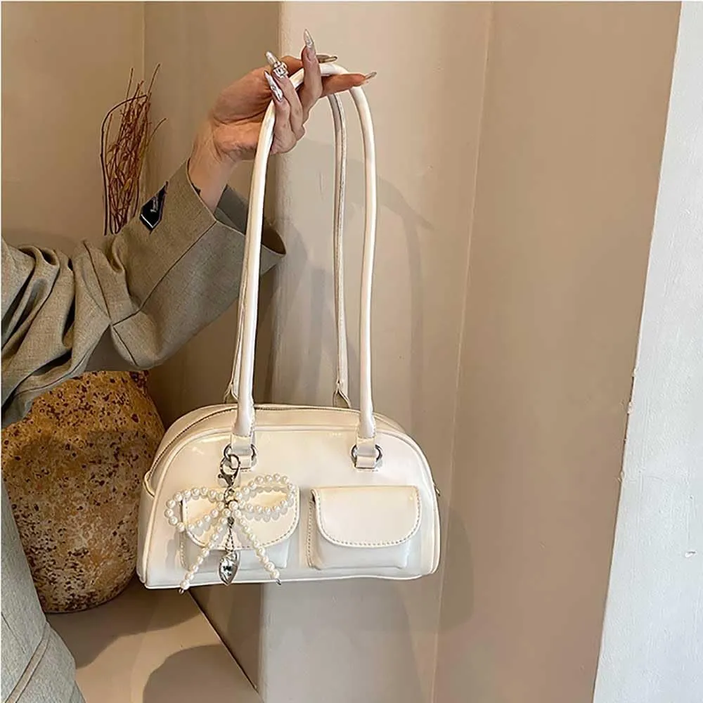 Y2k Shoulder Bag Purse For Women,Japanese Ita Bag Cute Red Shoulder Bag With Pendant,Trendy Coquette Purse Retro Satchel Bag