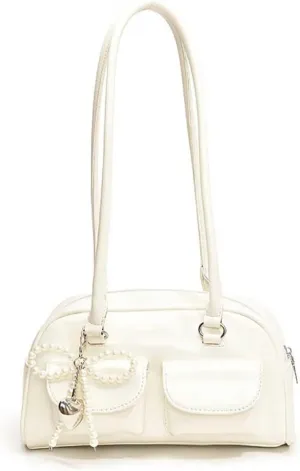 Y2k Shoulder Bag Purse For Women,Japanese Ita Bag Cute Red Shoulder Bag With Pendant,Trendy Coquette Purse Retro Satchel Bag