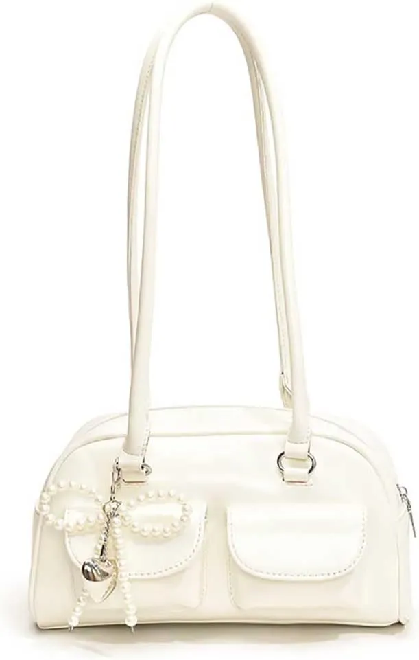 Y2k Shoulder Bag Purse For Women,Japanese Ita Bag Cute Red Shoulder Bag With Pendant,Trendy Coquette Purse Retro Satchel Bag