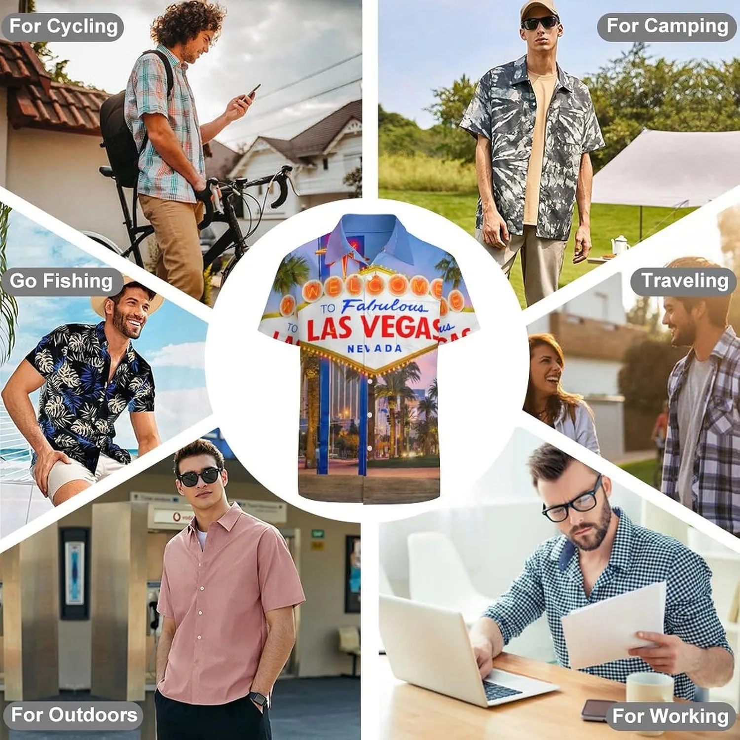 Yellow Sweet Bananas Men's Shirts Hawaiian Casual Printed Button-Down Shirts Fun Short Sleeve Summer Beach Shirts