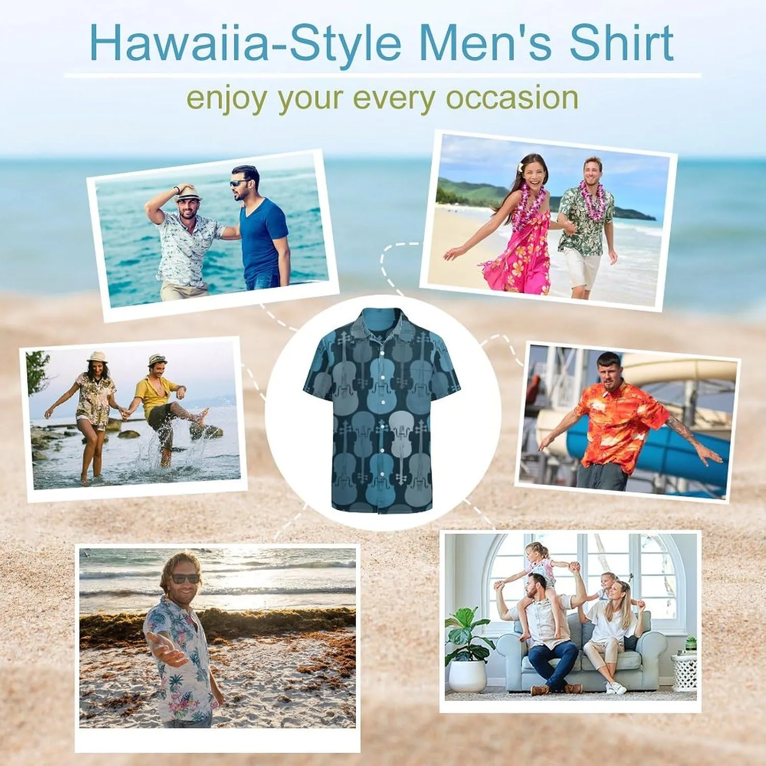 Yellow Sweet Bananas Men's Shirts Hawaiian Casual Printed Button-Down Shirts Fun Short Sleeve Summer Beach Shirts